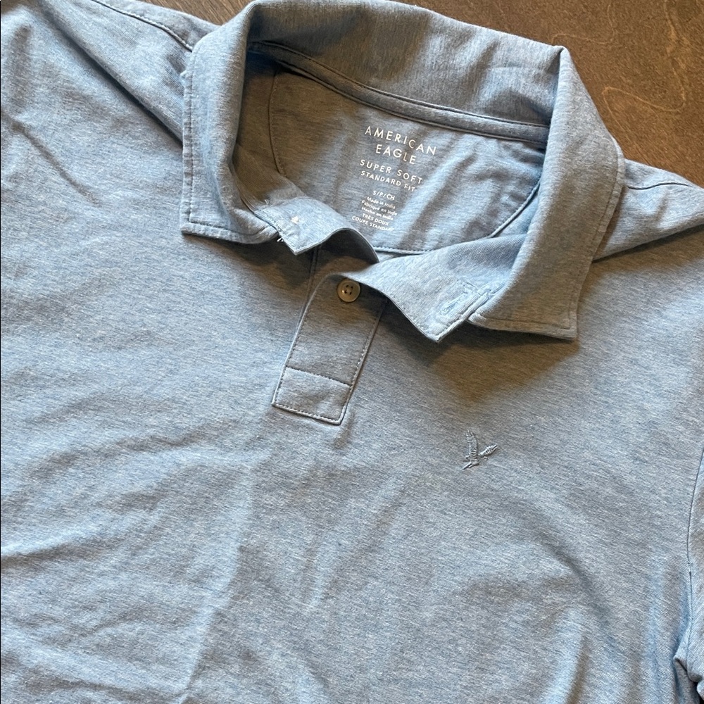 American Eagle Outfitters Light Blue Polo Shirt